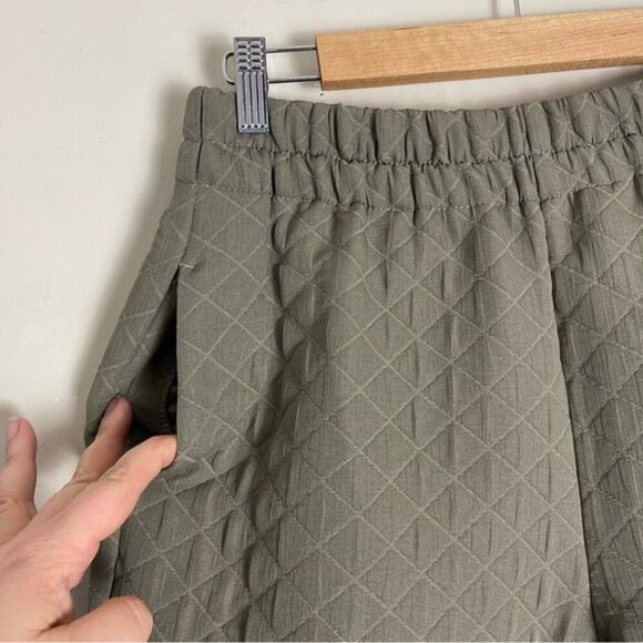 Zara women’s khaki green quilted high rise pull on trouser pants size medium - Picture 9 of 16